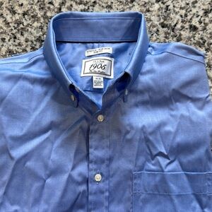 Jos A Bank 1905 Slim Fit Stretch Dress Shirt - Size 16 Neck, Non-Iron in Blue